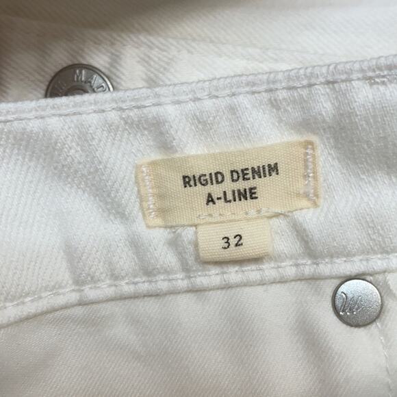 MADEWELL White Rigid Denim A-Line Skirt Size 32 NWT - Picture 6 of 11